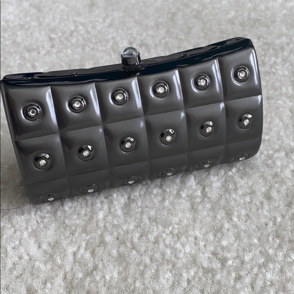 Grey metal diamond studded clutch🖤👌🏼